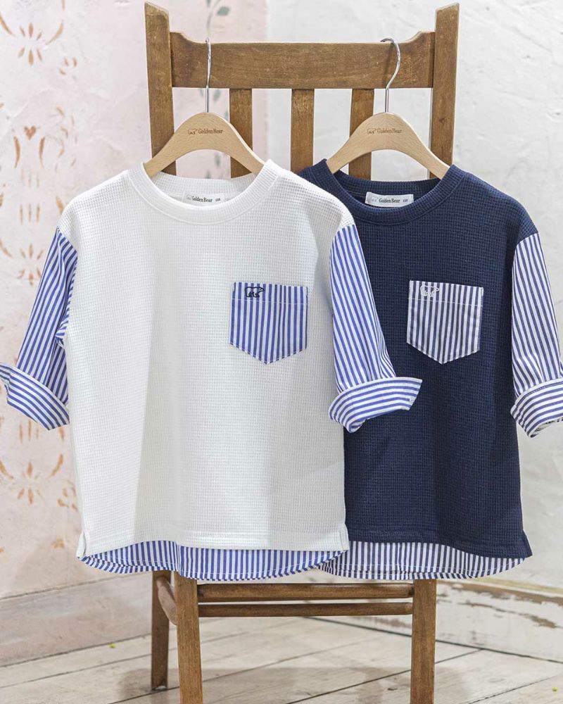Boysストライプ切替Tシャツ | ゴールデンベアストア
