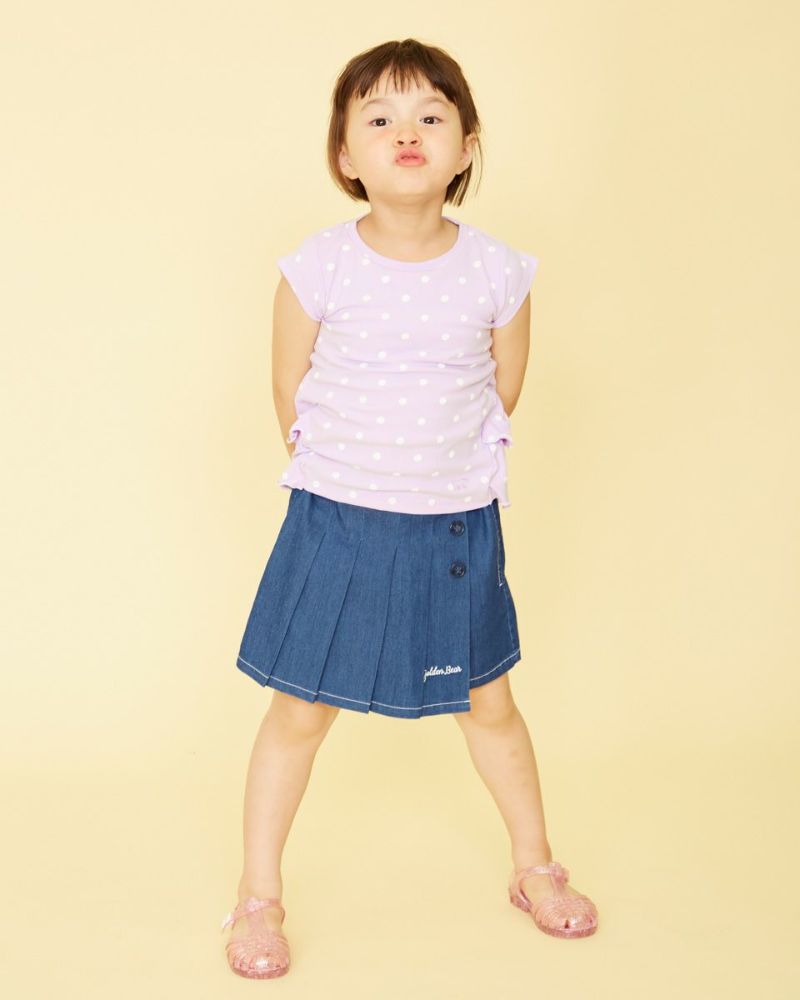 Girlsドット柄フリルTシャツ | ゴールデンベアストア
