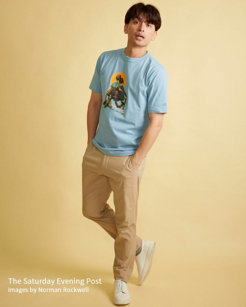 【LLサイズ】Golden Bear ノーマンロックウェルTシャツ デニムブルー Norman Rockwell | ゴールデンベアストア
