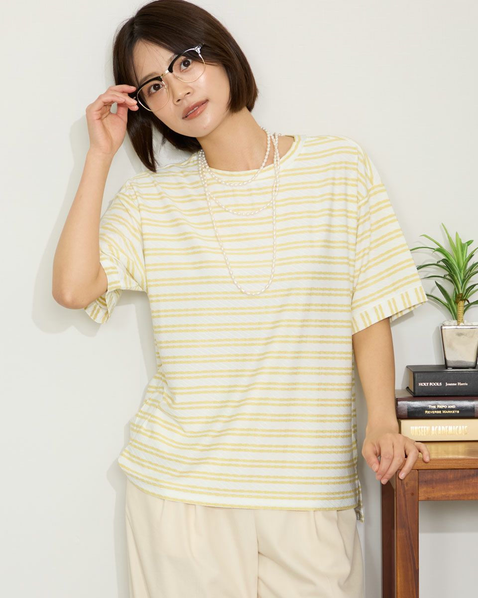 Queen Size変形ボーダーTシャツ | ゴールデンベアストア