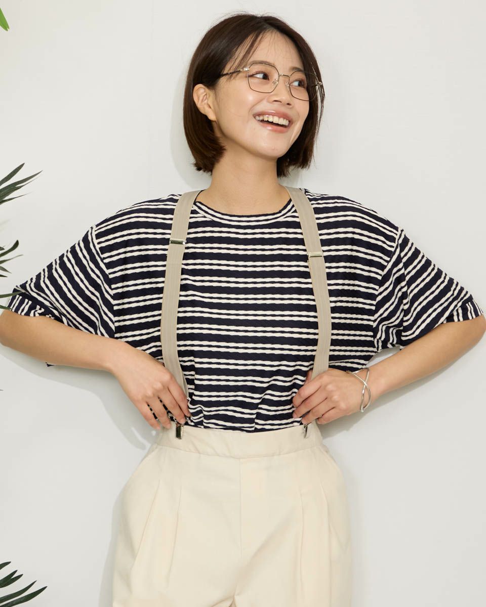 Alice auaa ボーダー　カットソー　変形 Alice auaa ボーダー カットソー 変形