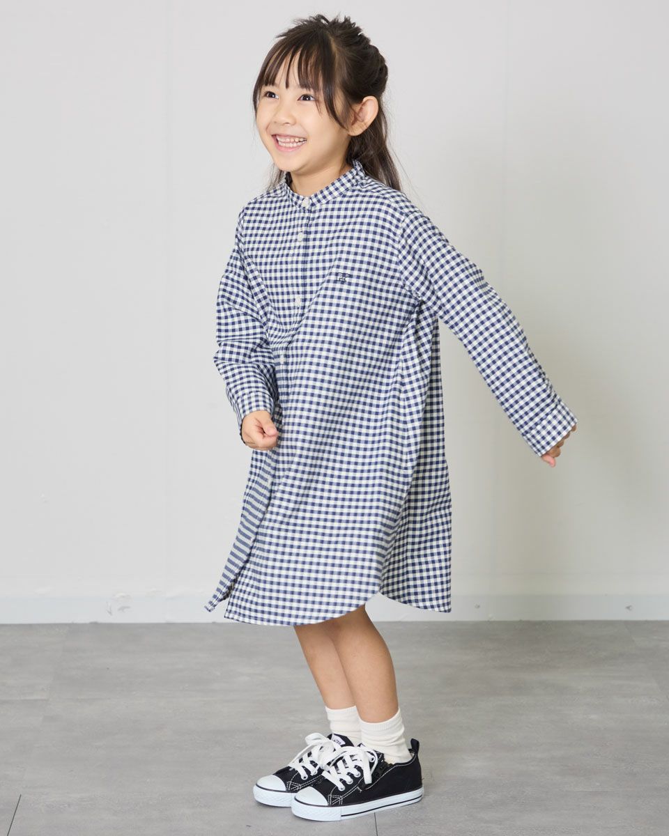 GIRLSギンガムチェックシャツワンピース | ゴールデンベアストア