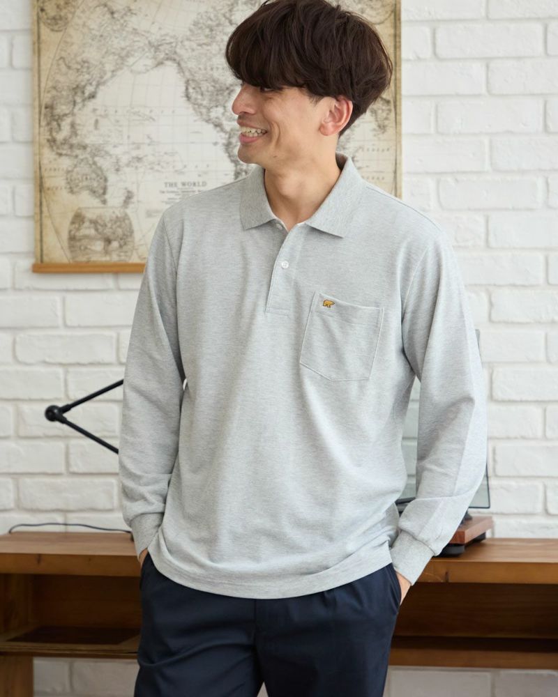 PGG長袖ポロシャツ Printstar ポロシャツ 無地 大きいサイズ 長袖 5.8オンス 鹿の子