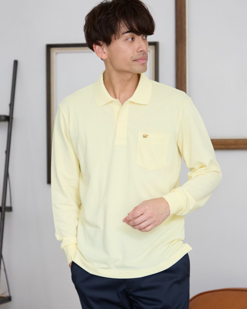 Golden Bear ポロシャツ イエロー ストライプ メンズ くく ゴルフ 普段着