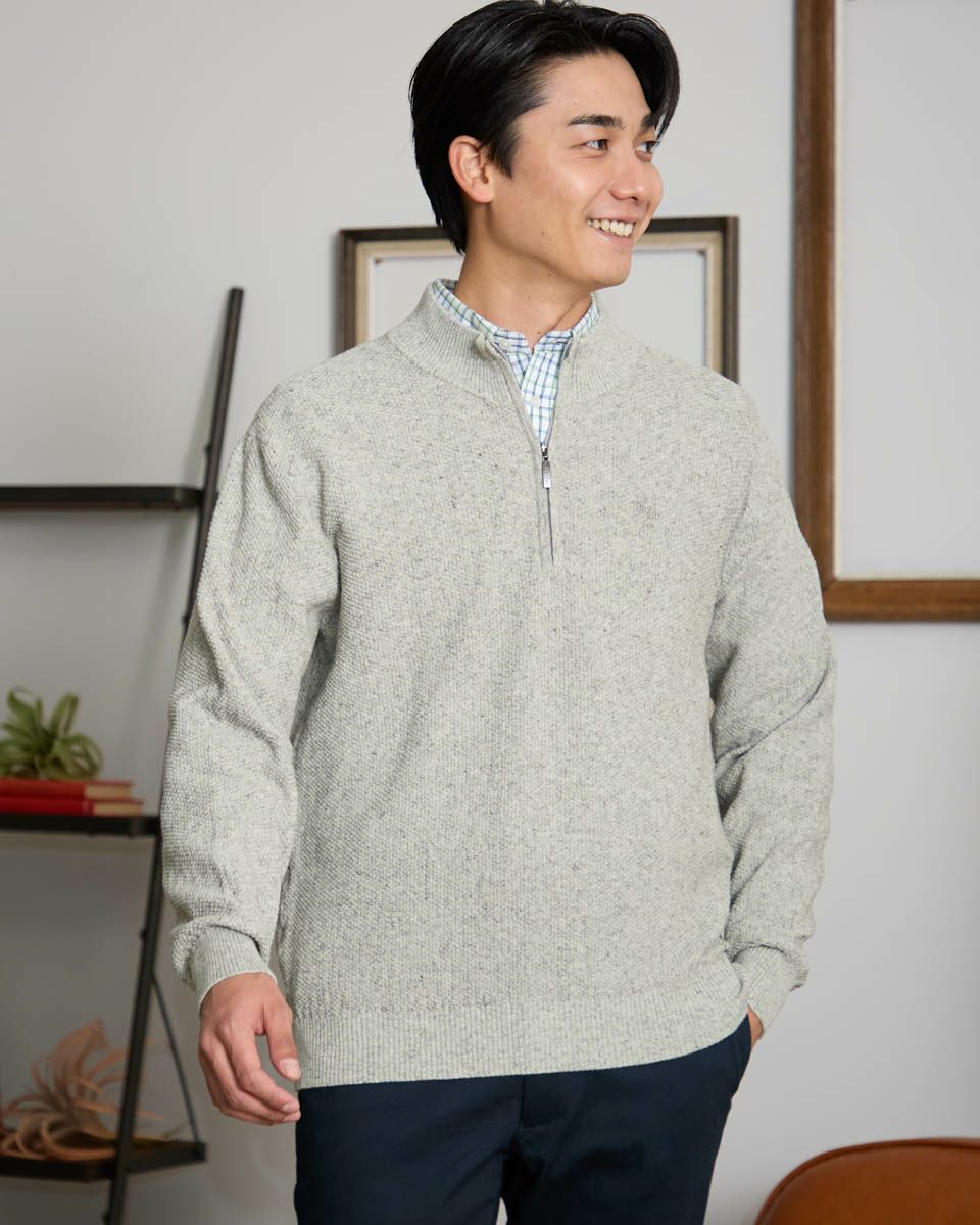 ハーフZIPニット
