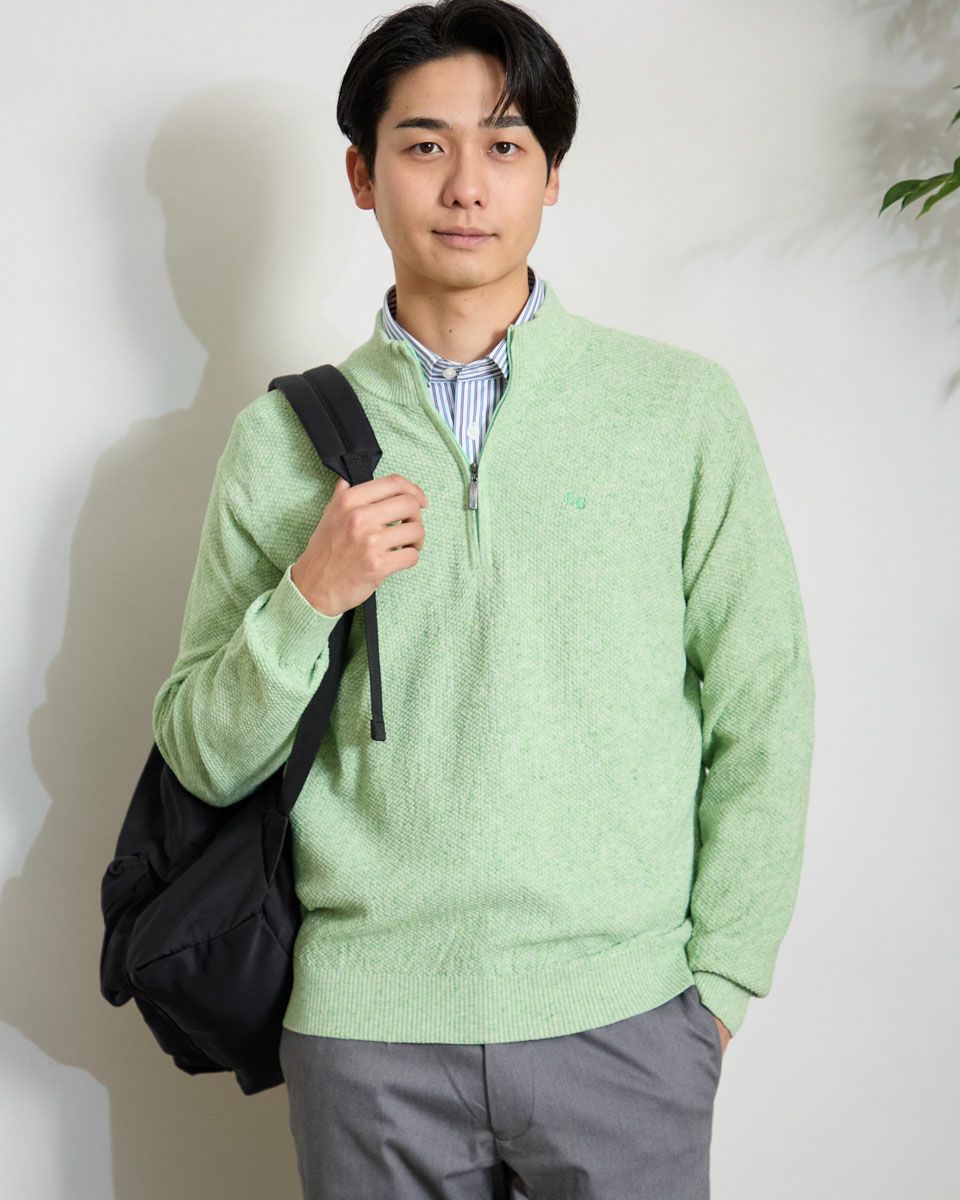 ハーフZIPニット