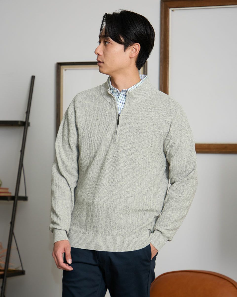 ハーフZIPニット