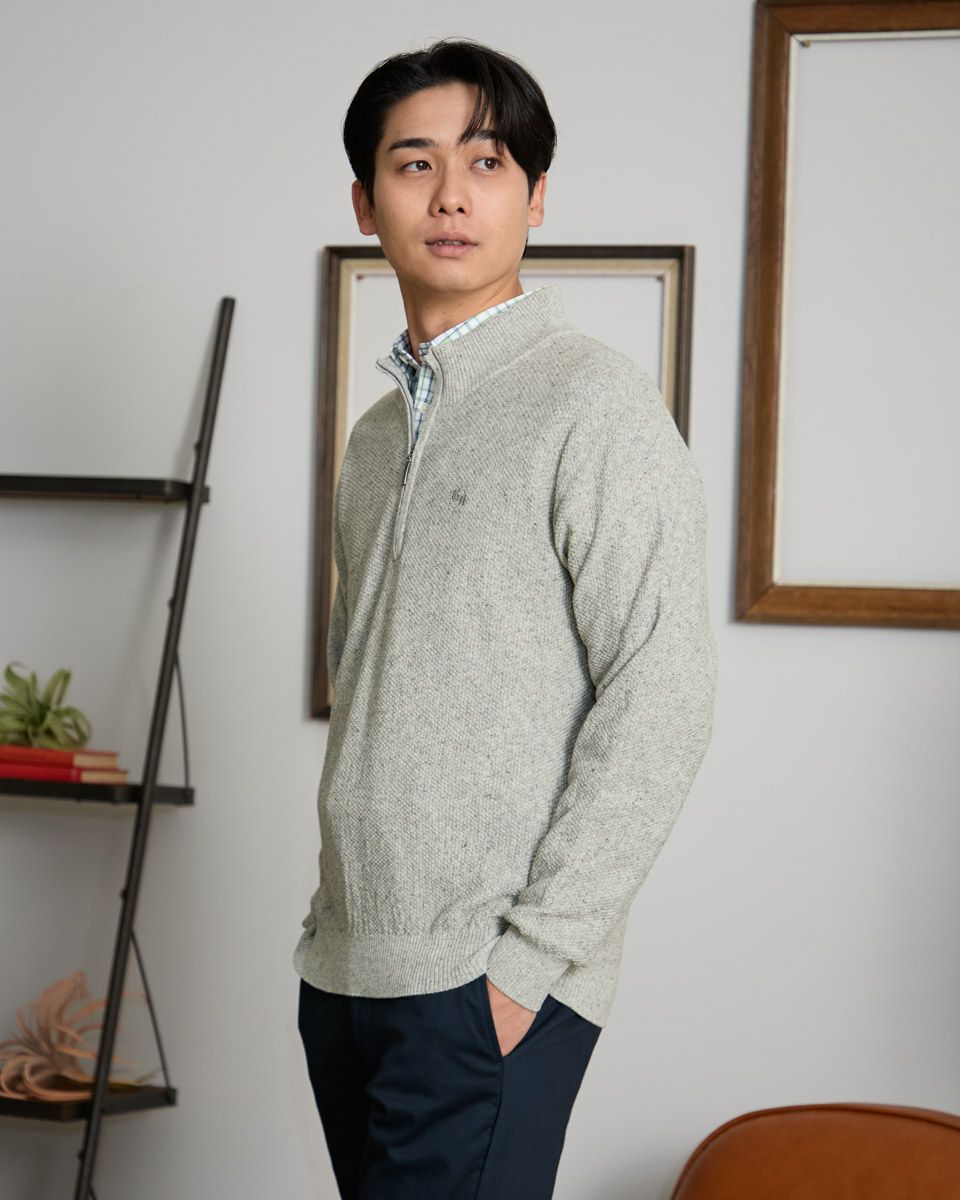 ハーフZIPニット