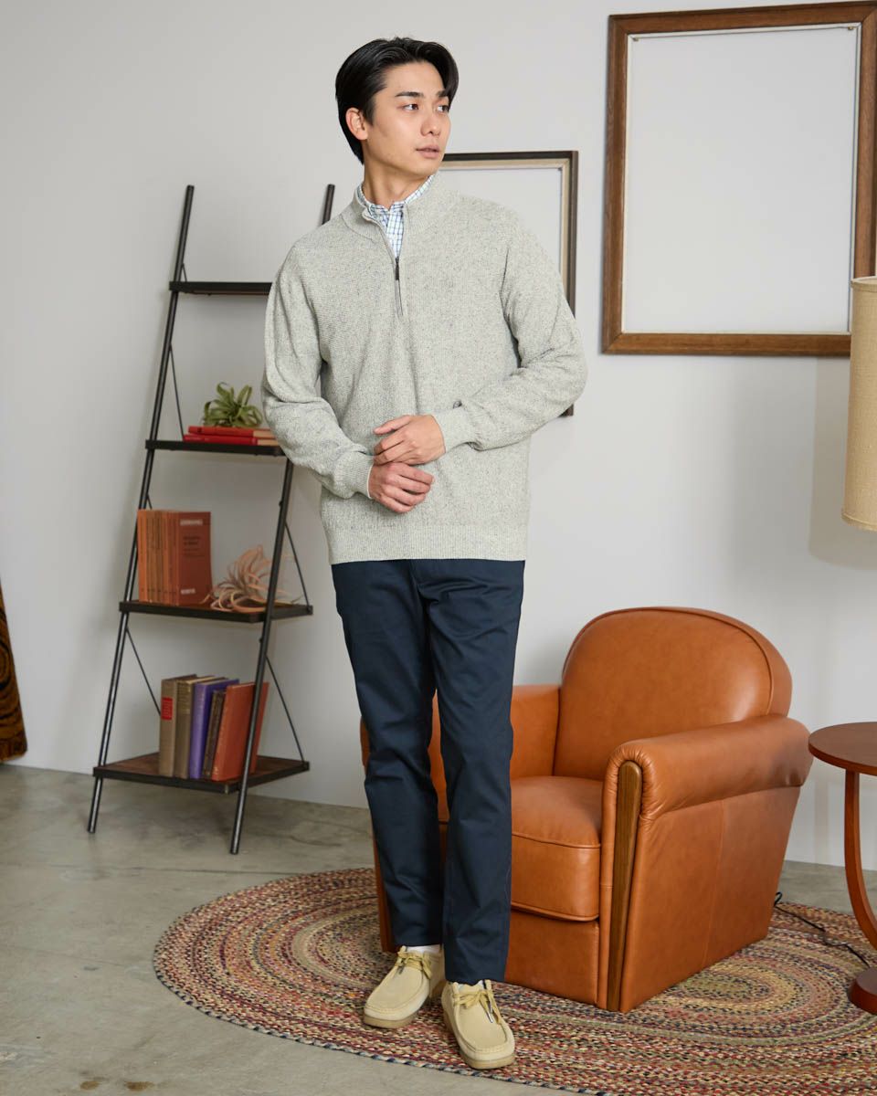 ハーフZIPニット