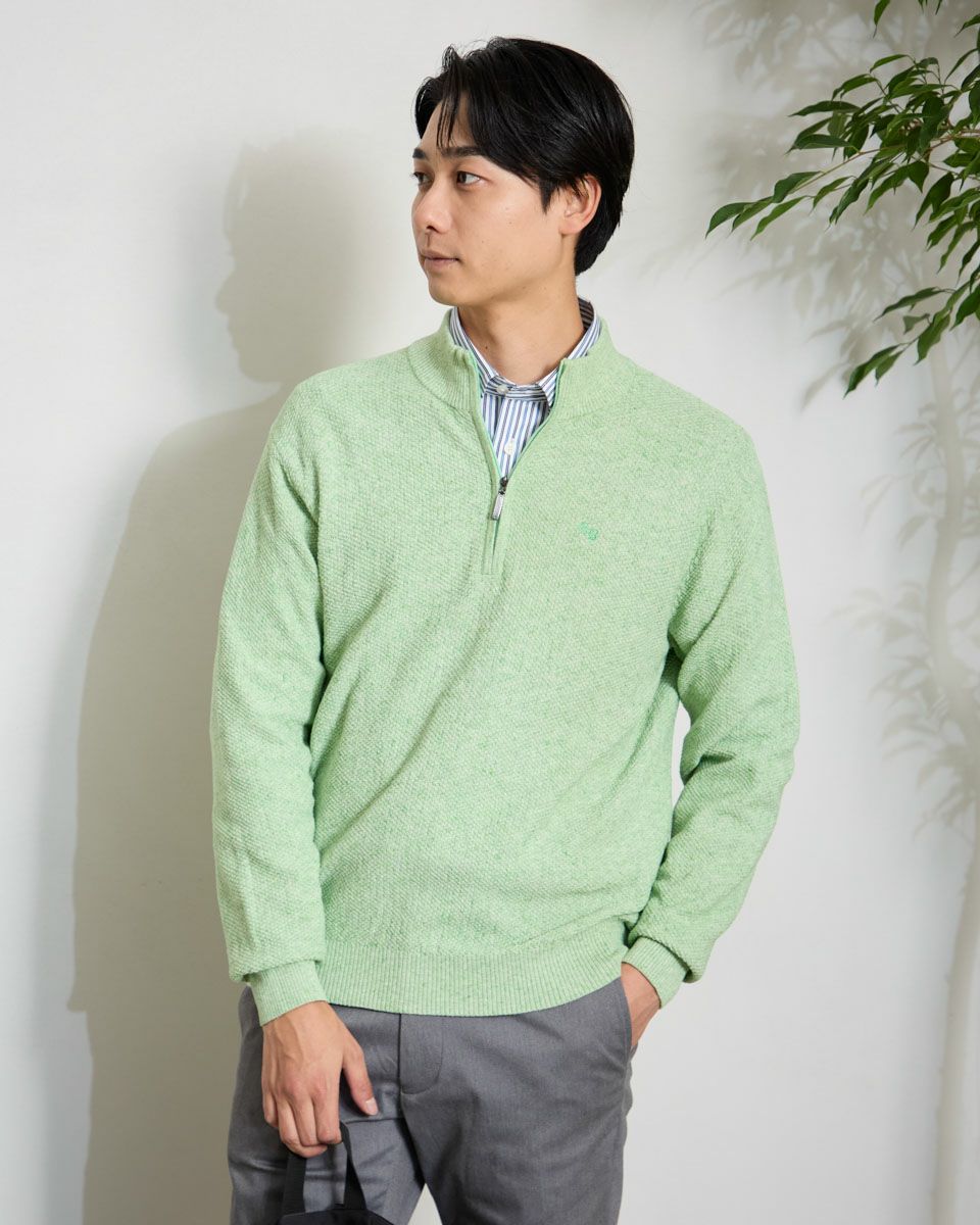 ハーフZIPニット