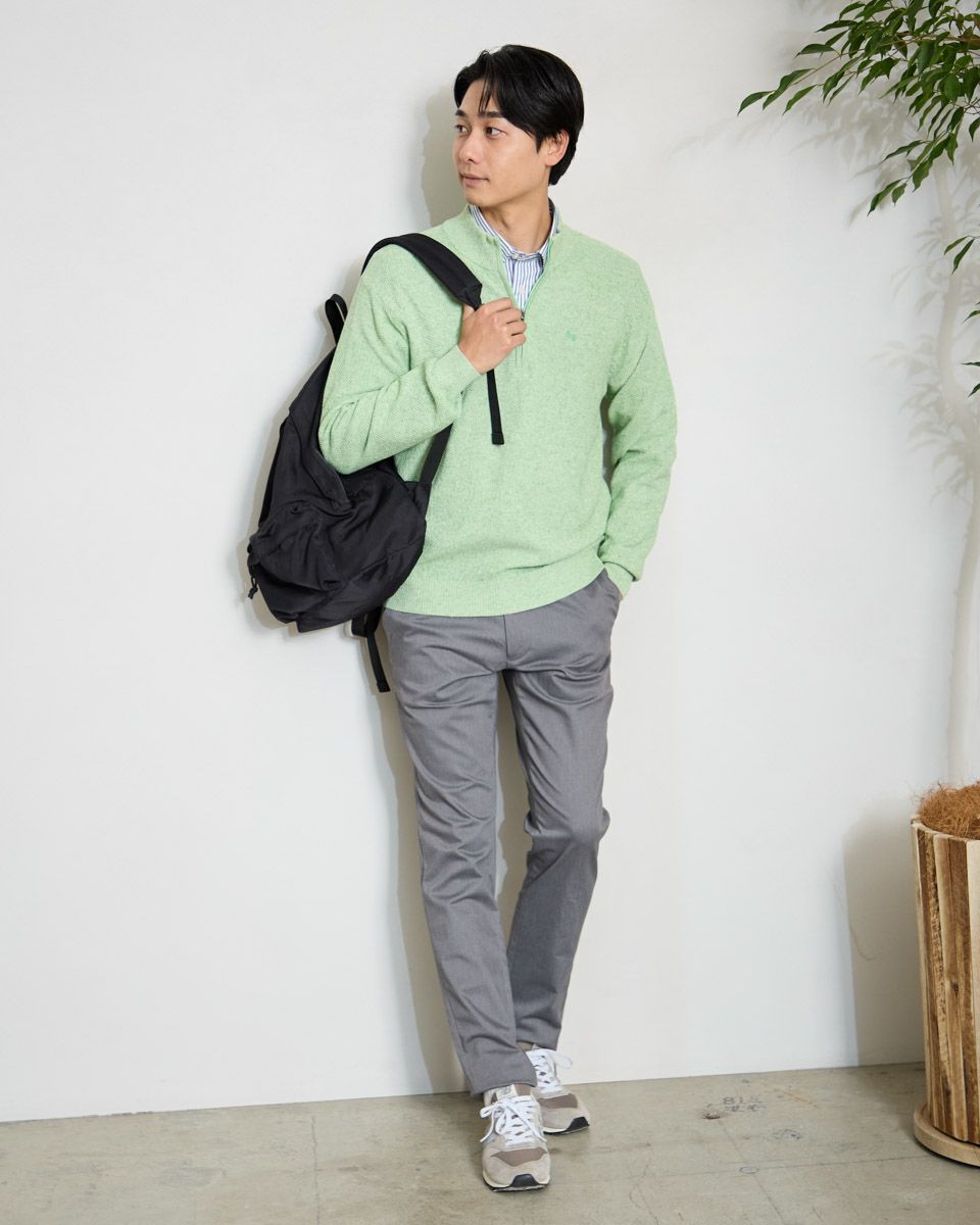 ハーフZIPニット