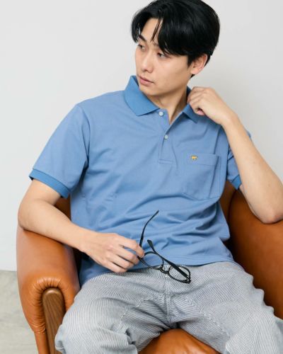 ポケット無し半袖ポロシャツ [TMS-141NVP]│名入れロゴ刺繍