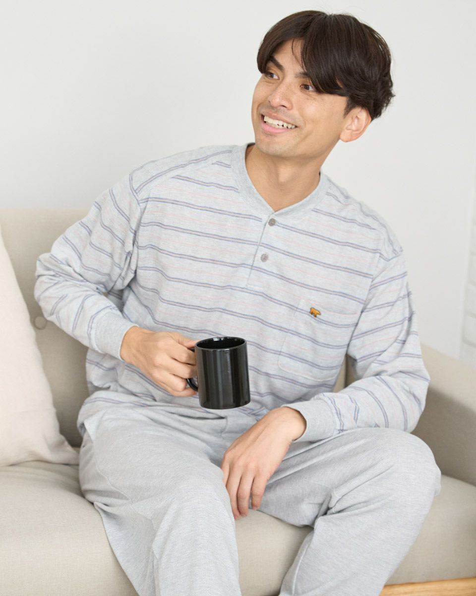 天竺ボーダーパジャマ