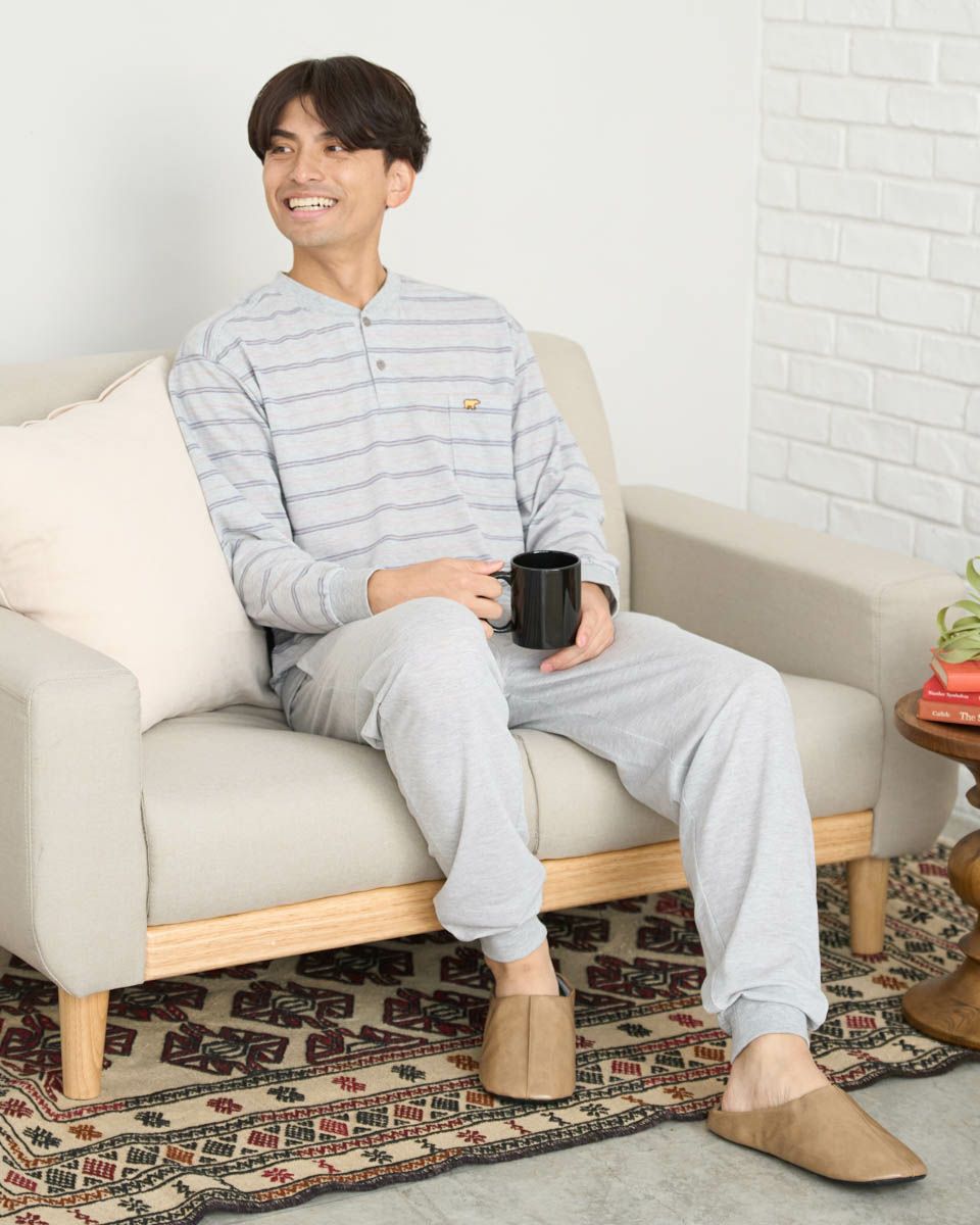 天竺ボーダーパジャマ