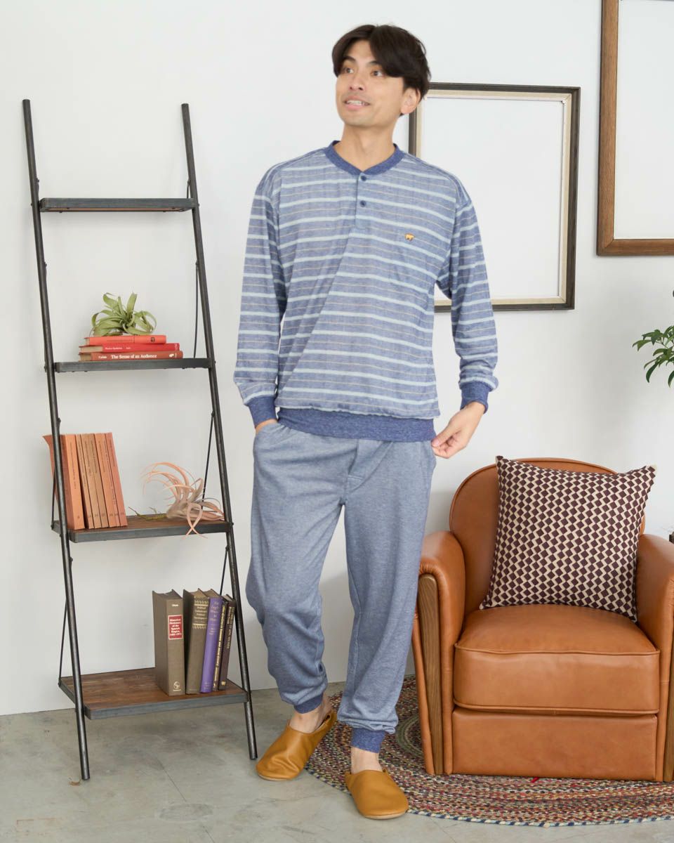 天竺ボーダーパジャマ