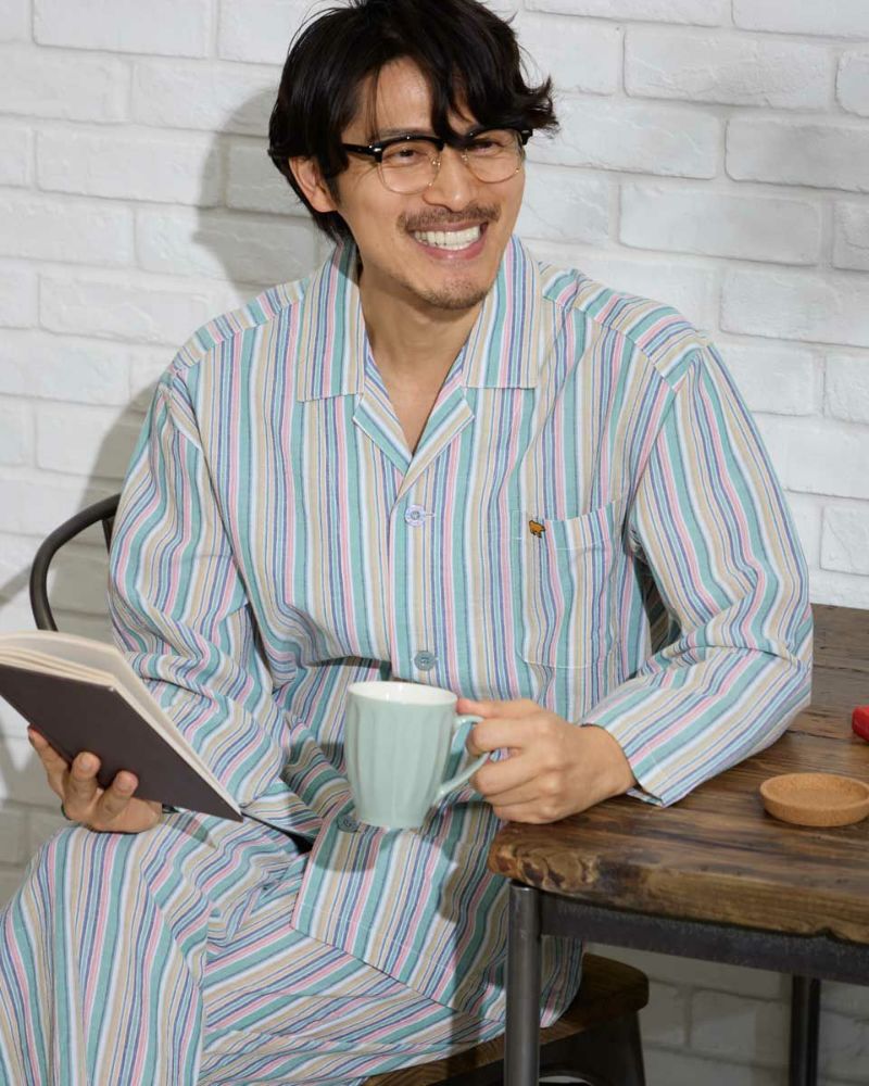 強撚ストライプパジャマ