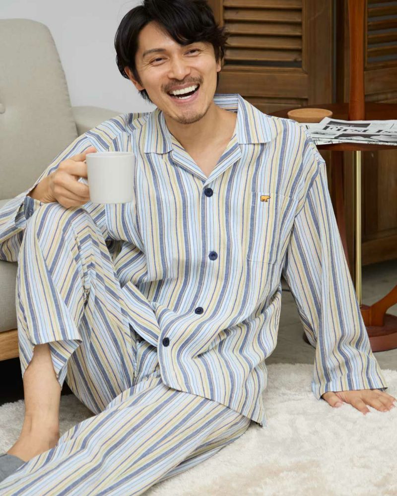 強撚ストライプパジャマ