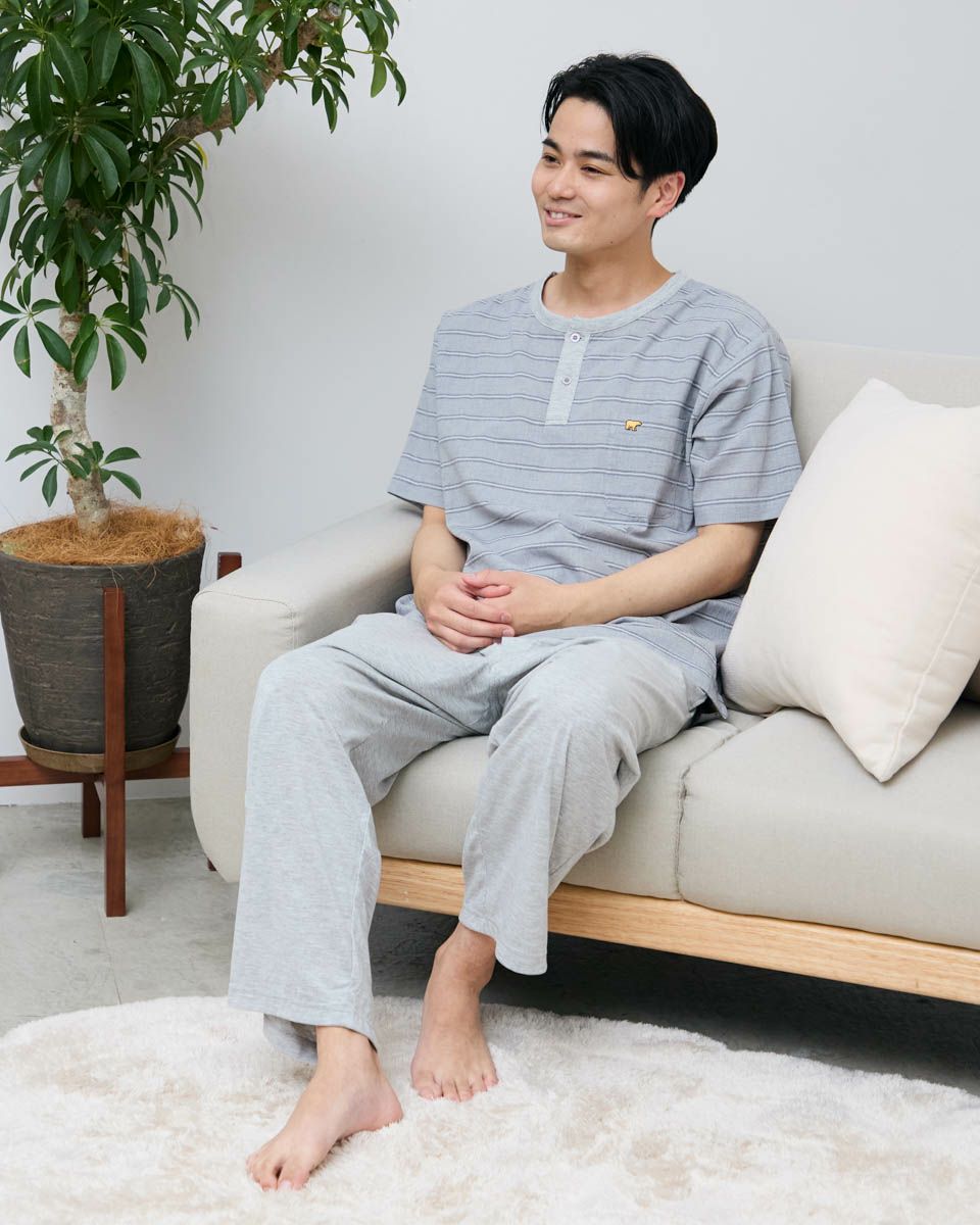 強撚ボーダーパジャマ