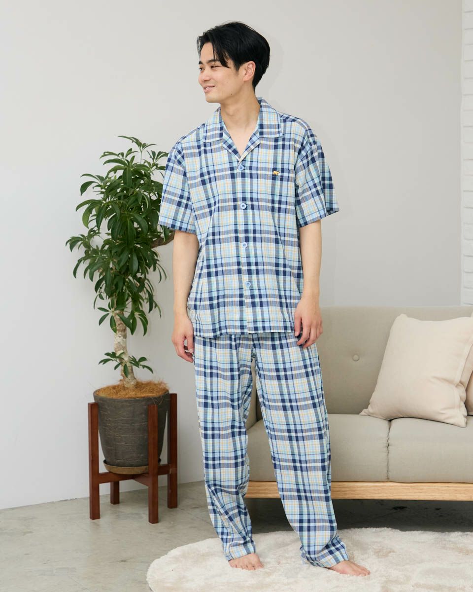 強撚チェックパジャマ
