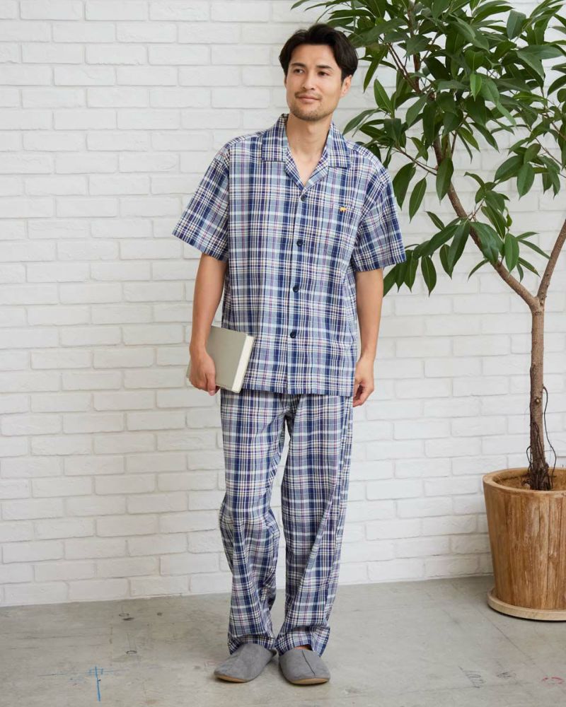 強撚チェックパジャマ