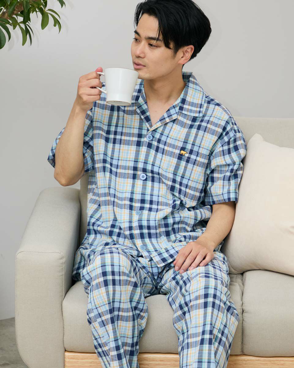 強撚チェックパジャマ