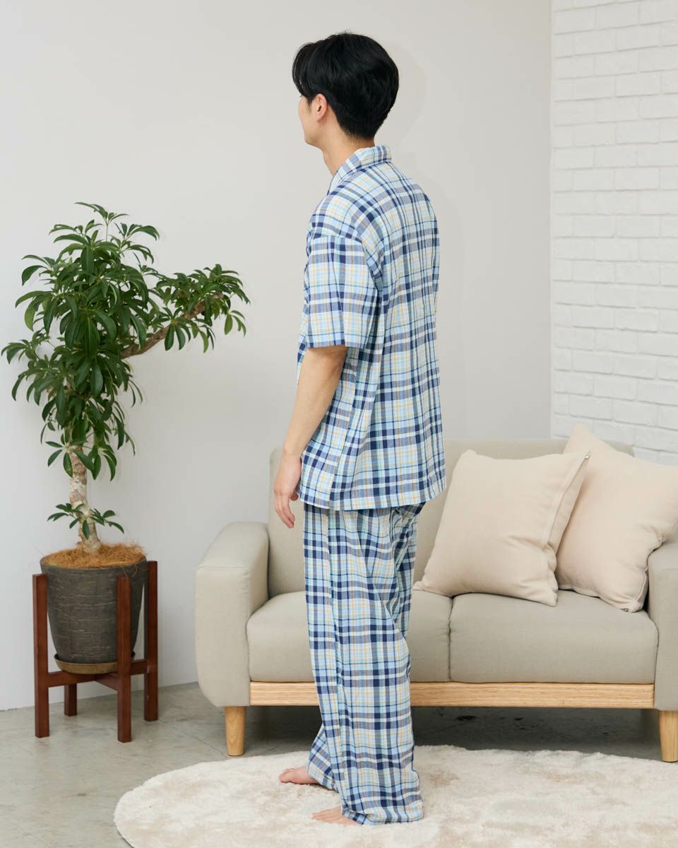 強撚チェックパジャマ