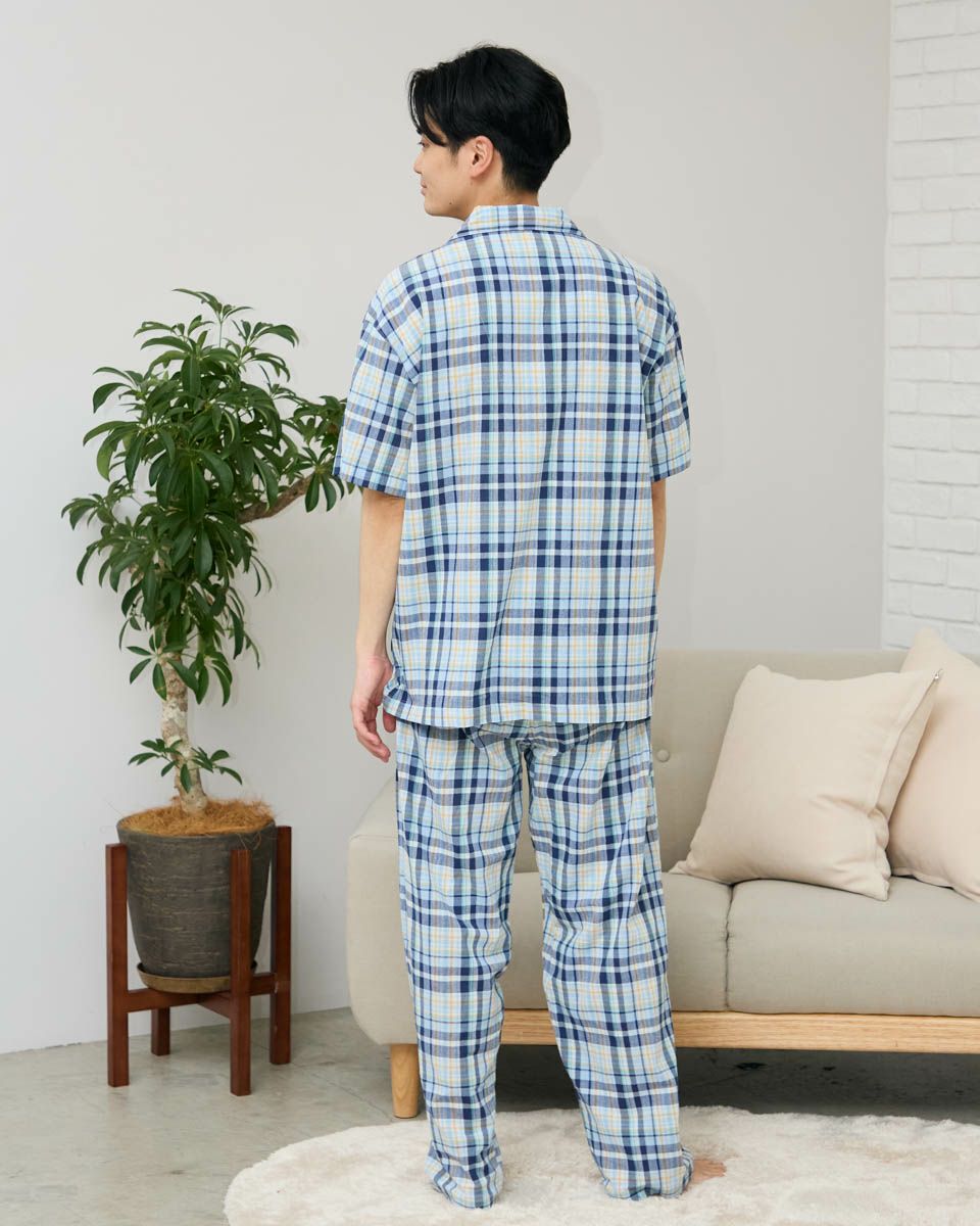 強撚チェックパジャマ