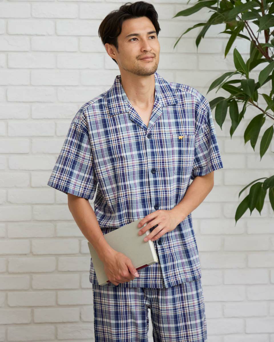 強撚チェックパジャマ