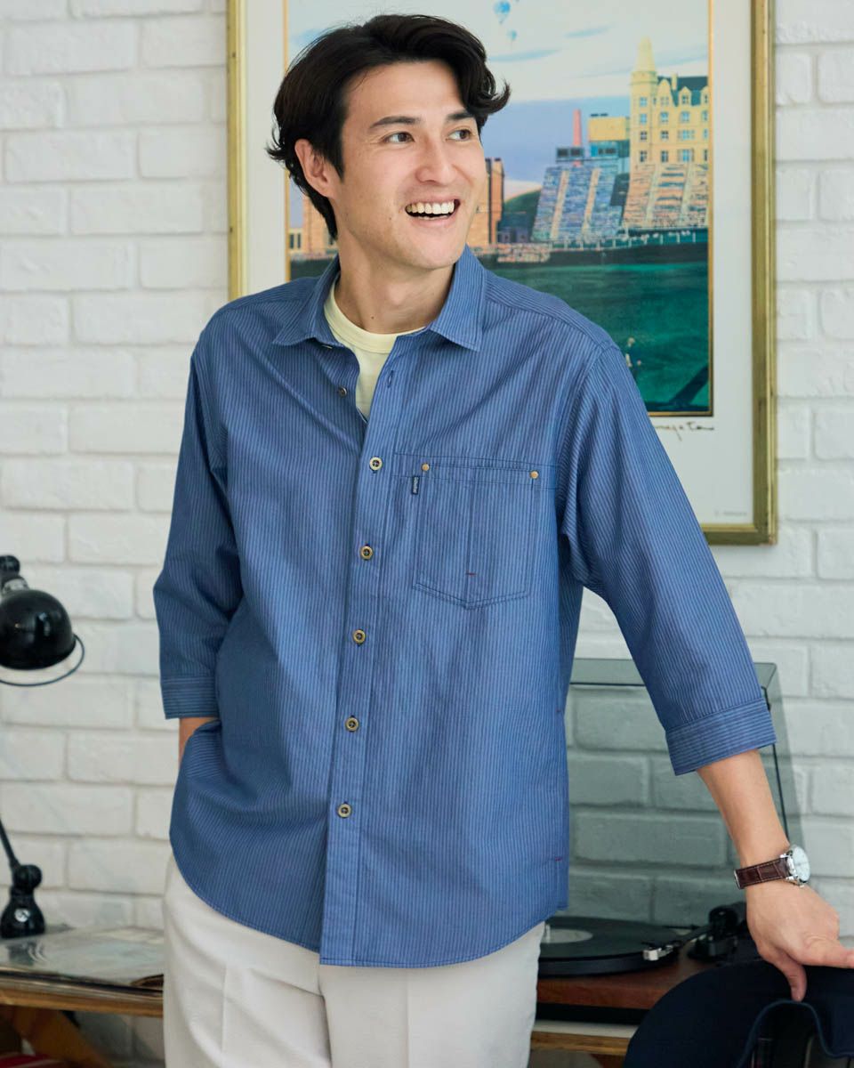 七分袖シャツアウター