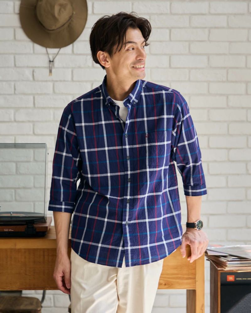 トップス 7 NEWYORKER L-SIZE｜【L】シアードライボイル スキッパーギャザー