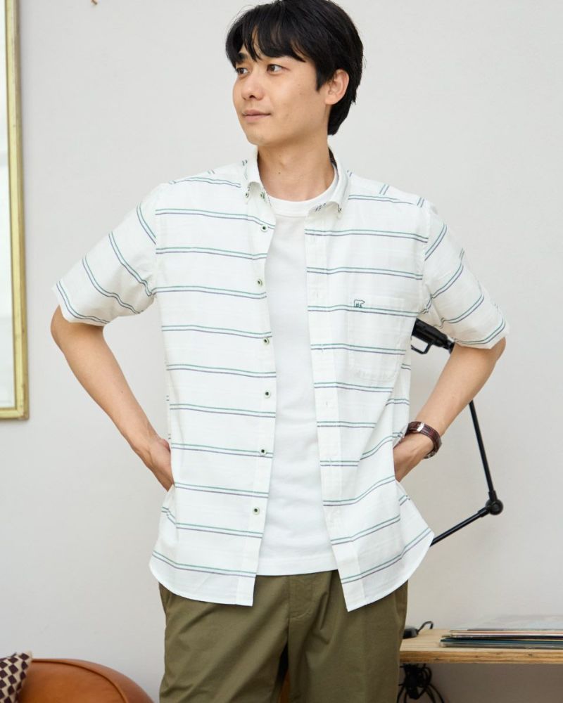 ボーダー半袖シャツ