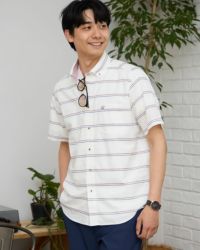ボーダー半袖シャツ