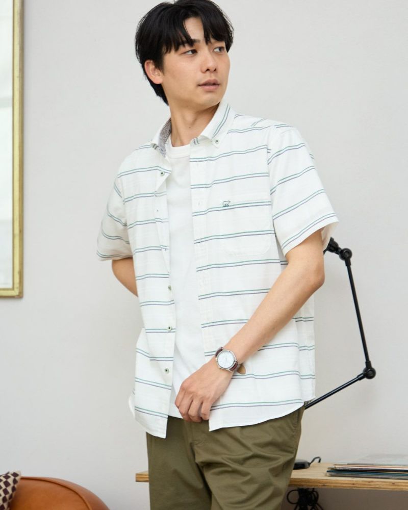 ボーダー半袖シャツ