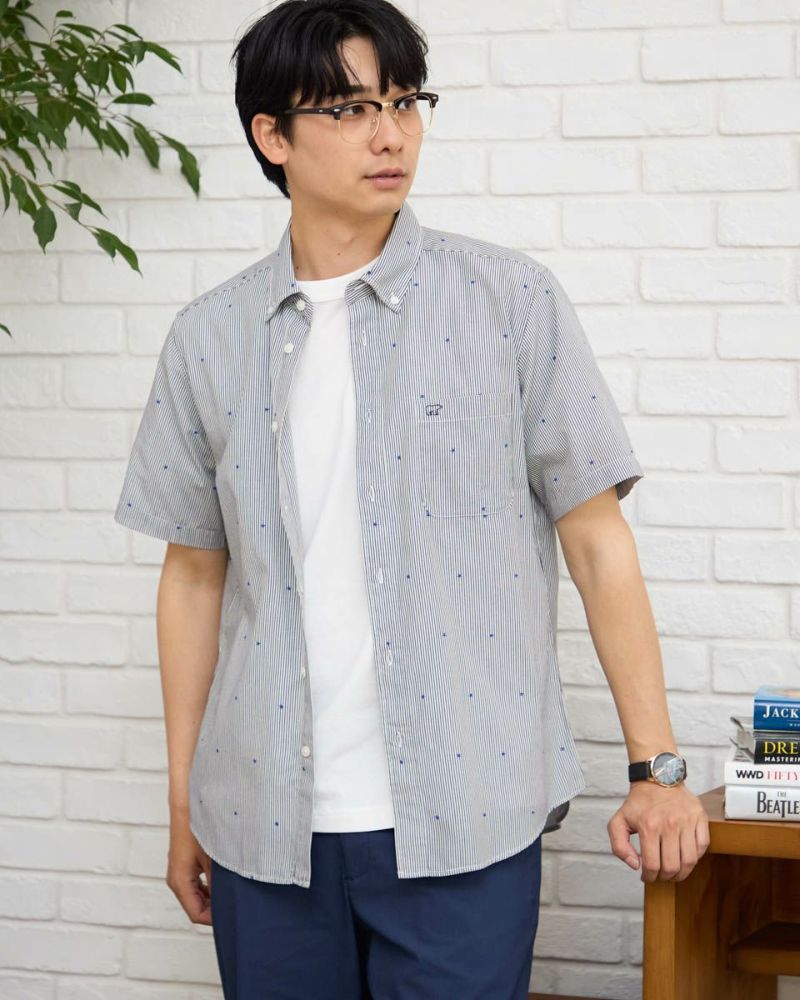 ストライプ半袖シャツ