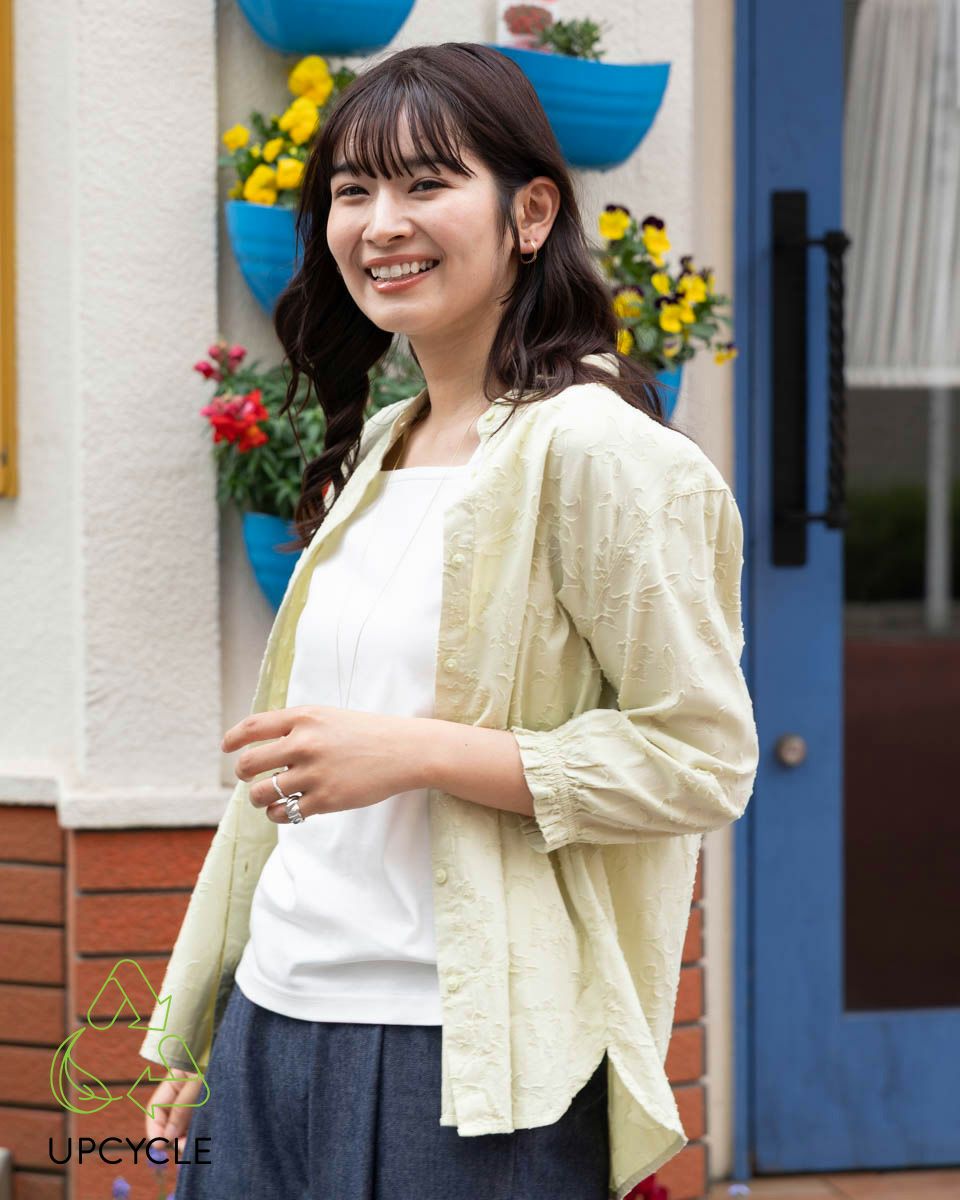 ボタニカル染めジャカードブラウス