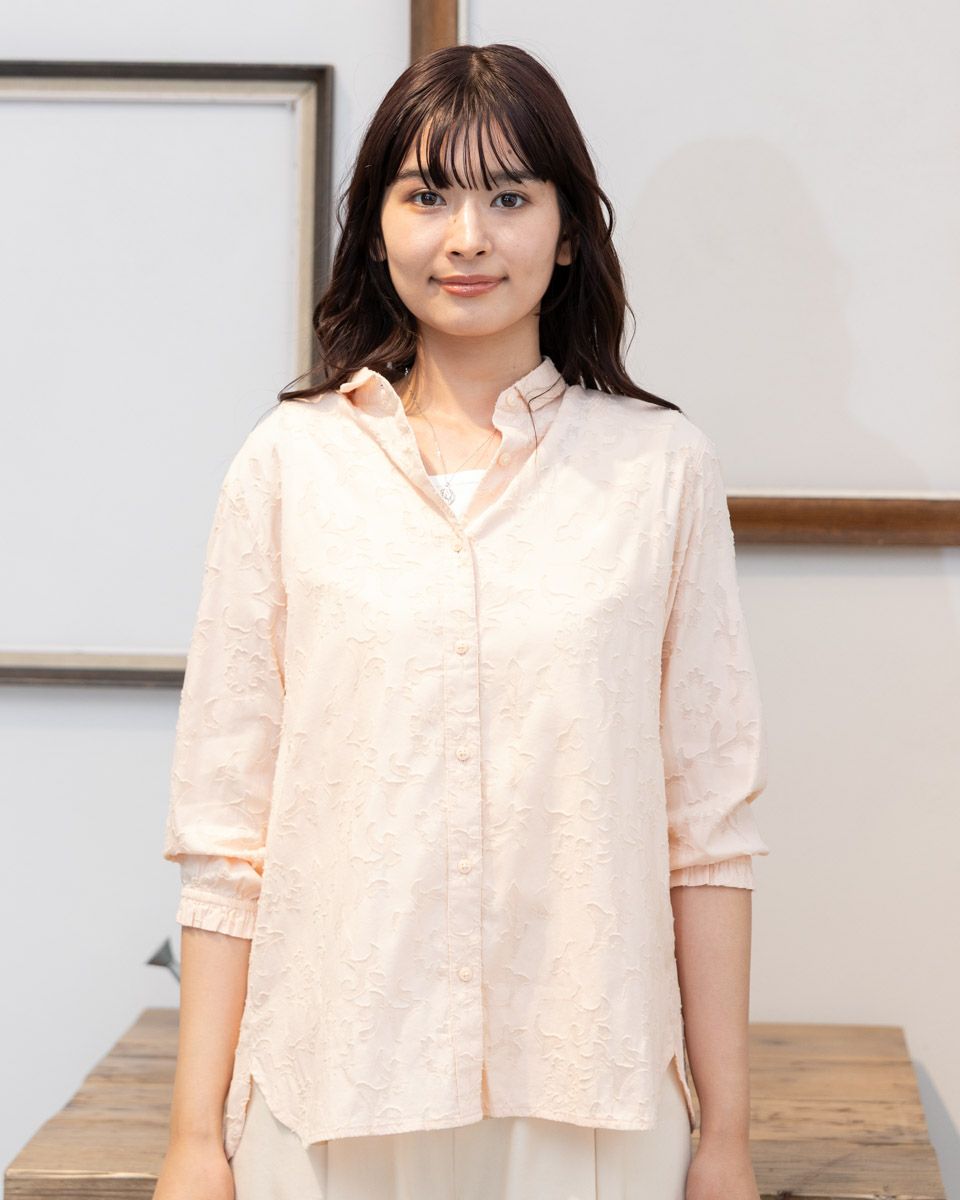 ボタニカル染めジャカードブラウス