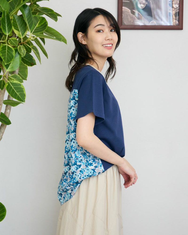 布帛プリント切り替えTシャツ