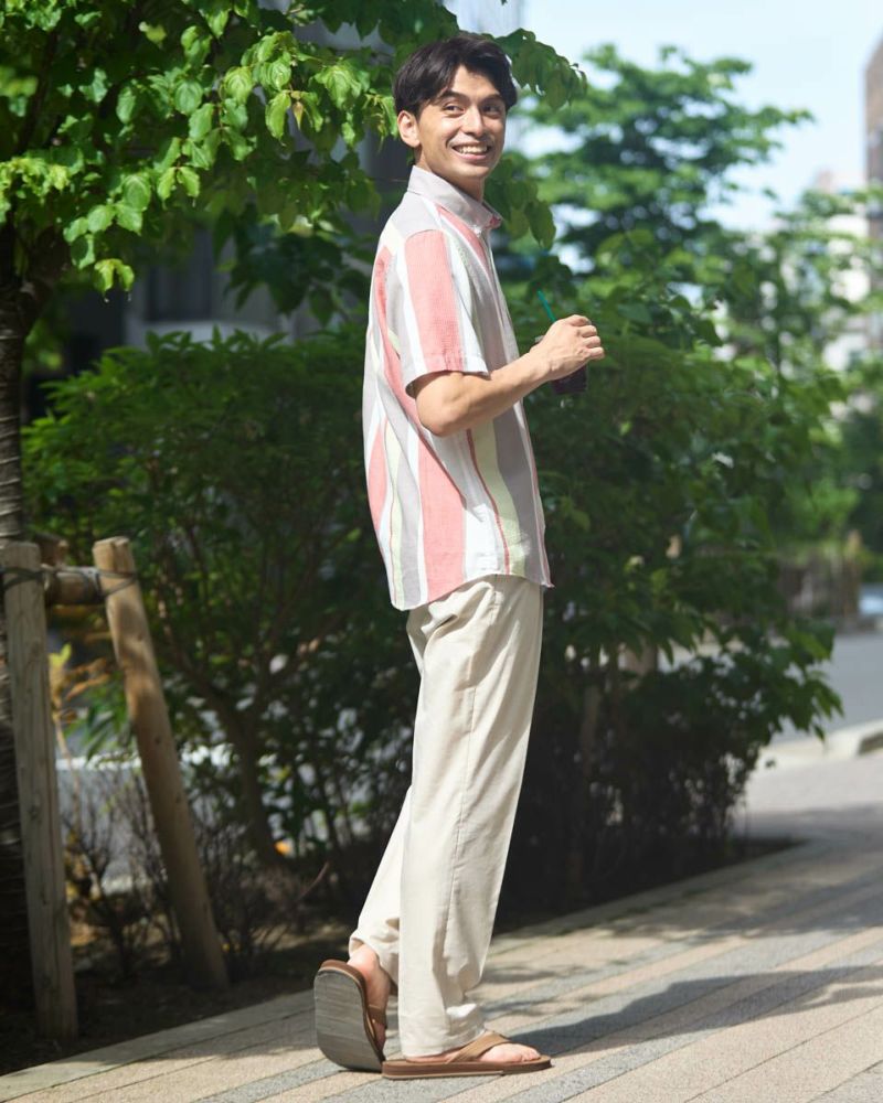 ストライプ半袖シャツ