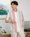 ストライプ半袖シャツ