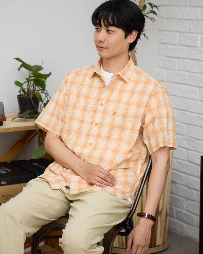チェック半袖シャツ