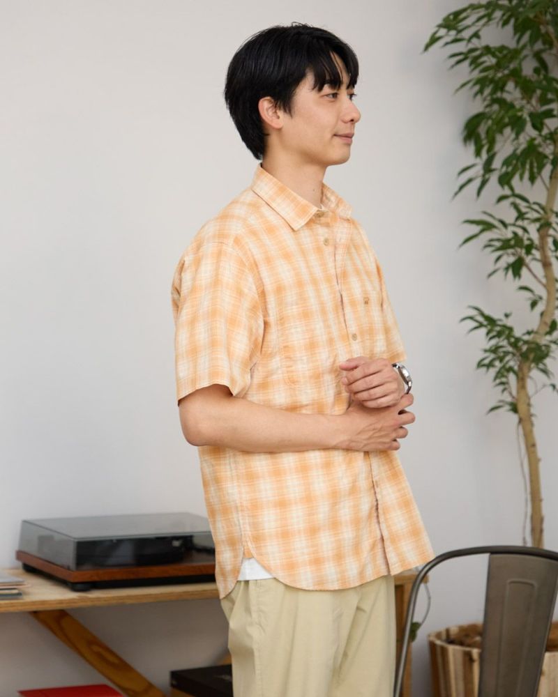 チェック半袖シャツ