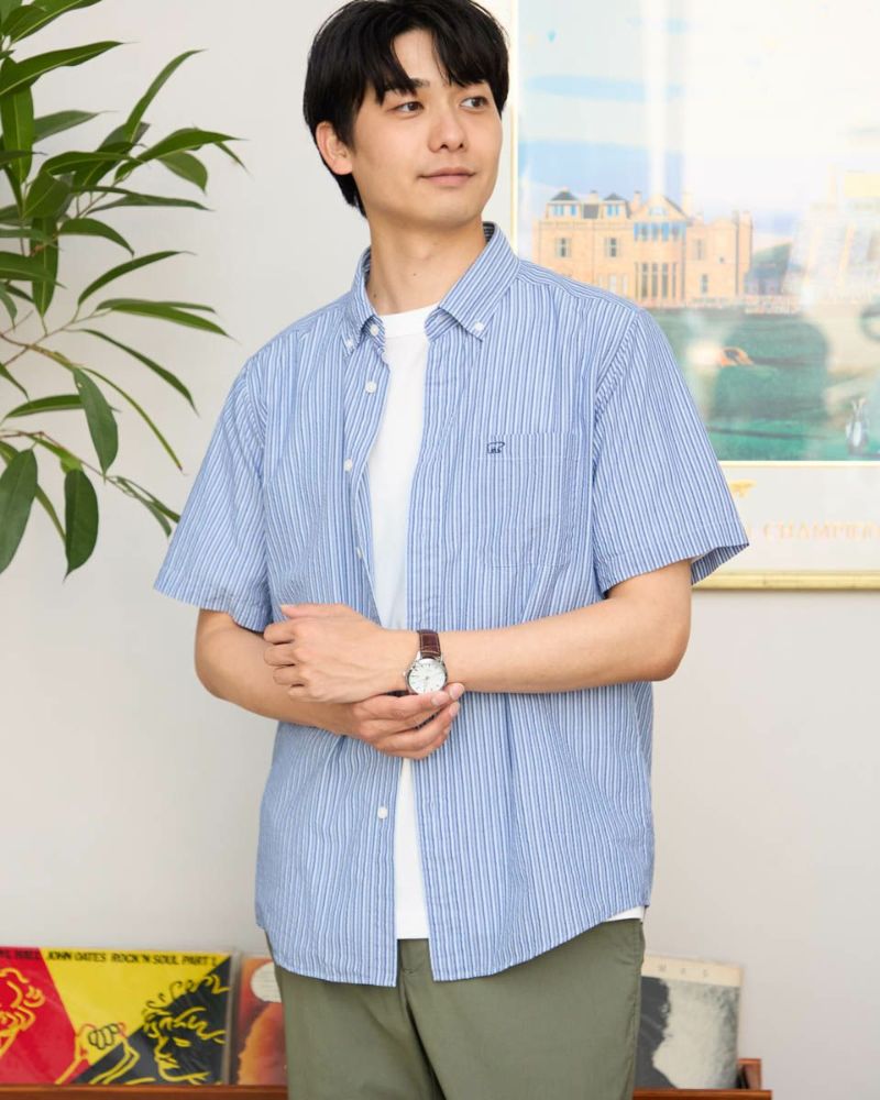 ストライプ半袖シャツ