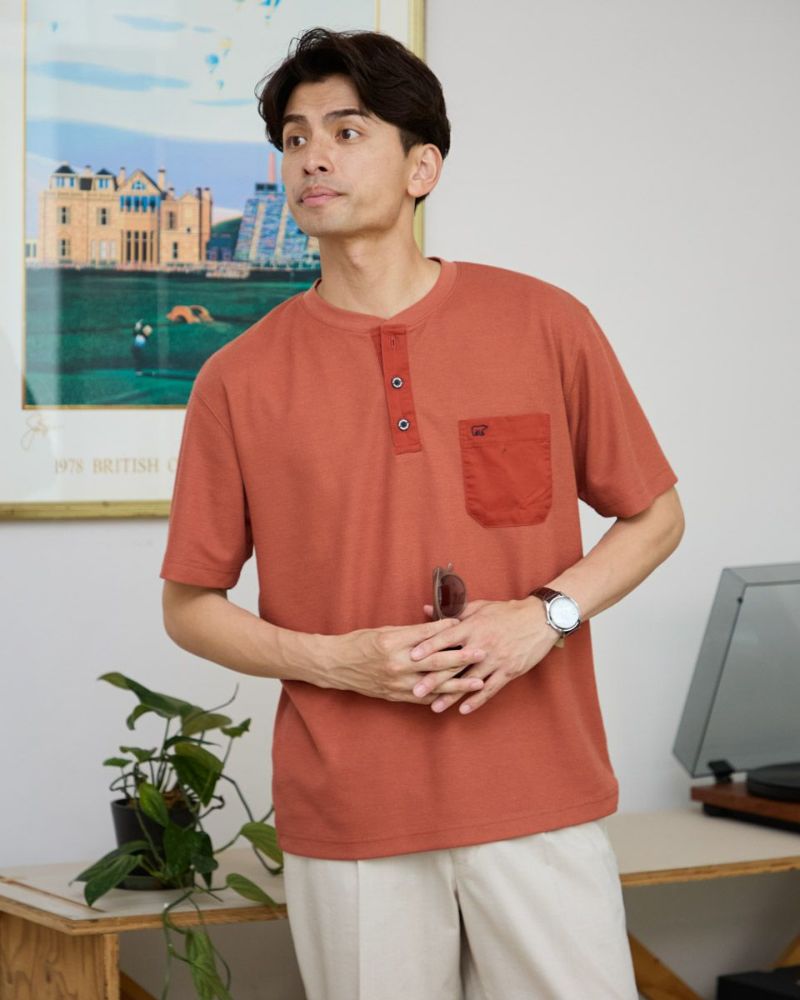 ヘンリーネックTシャツ
