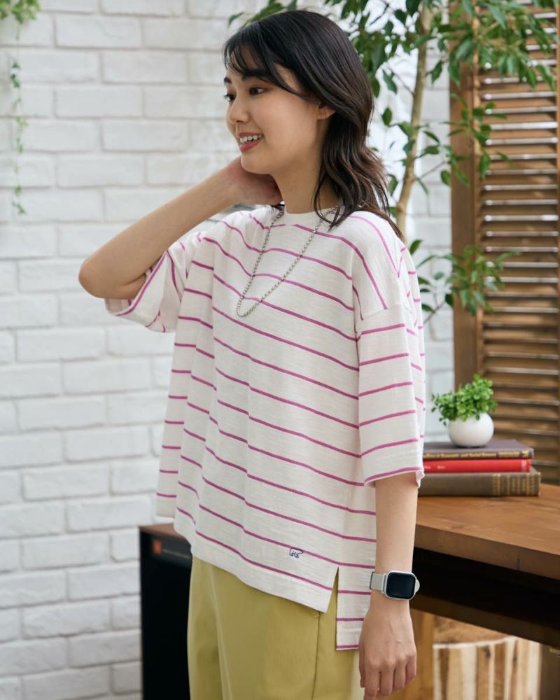 ◆送料・関税無料◆Sea N.Y レースアップリケ ボーダーTシャツ ボーダートップス(カットソー・Tシャツ) | a.v.v(アー・ヴェ