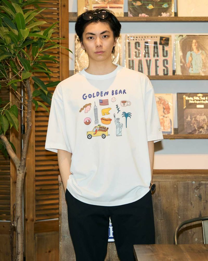 Golden BearモチーフプリントTシャツ / Saki Morinaga