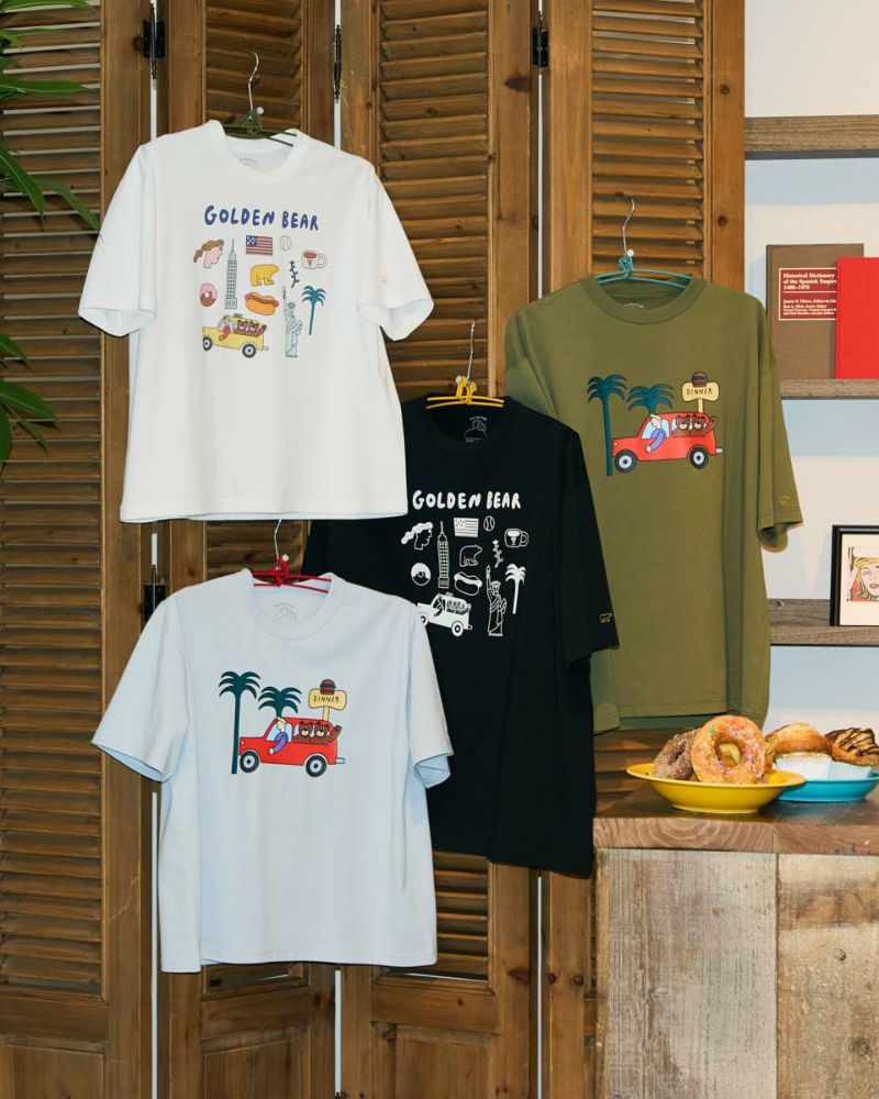 Golden BearカープリントTシャツ / Saki Morinaga