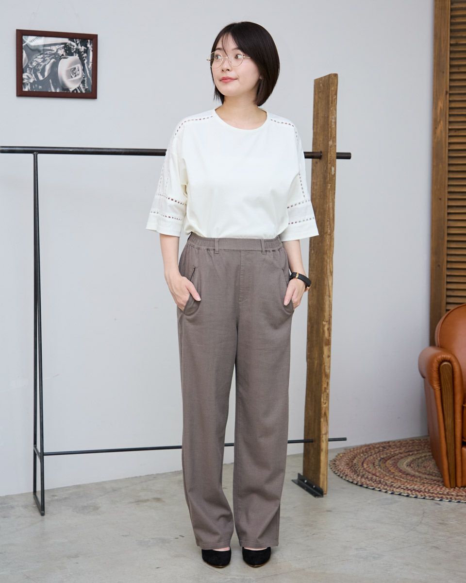 レーヨンリネンストレッチパンツ