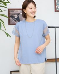 フレンチ袖レースプルオーバー