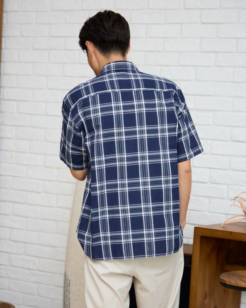 チェック半袖シャツ