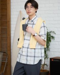 チェック半袖シャツ